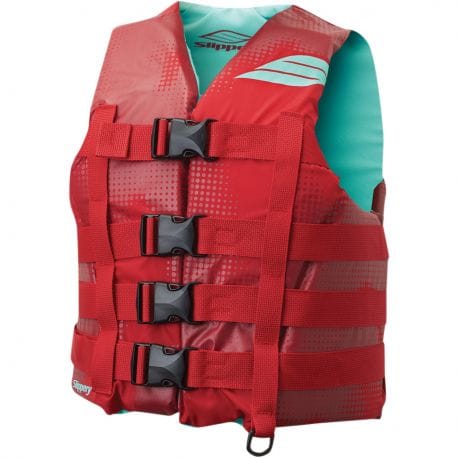 SLIPPERY 4-buckle life jacket Red