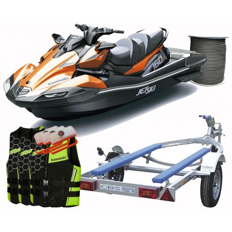 Kawasaki Ultra 160LX-S 2024 Bridled 100hp Safety Pack (trailer pack + 3 vest + tips + flash light)