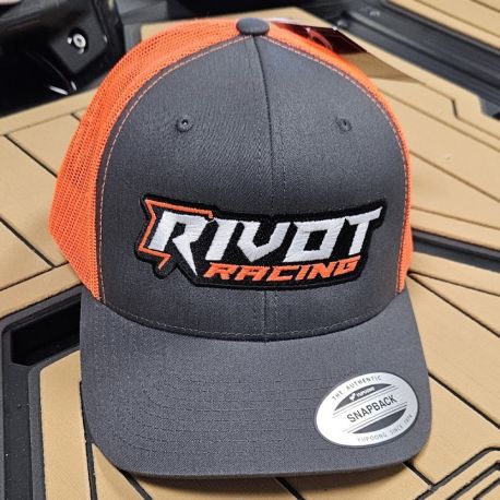 Casquette RIVOT Racing brodé Gris & Orange Fluo