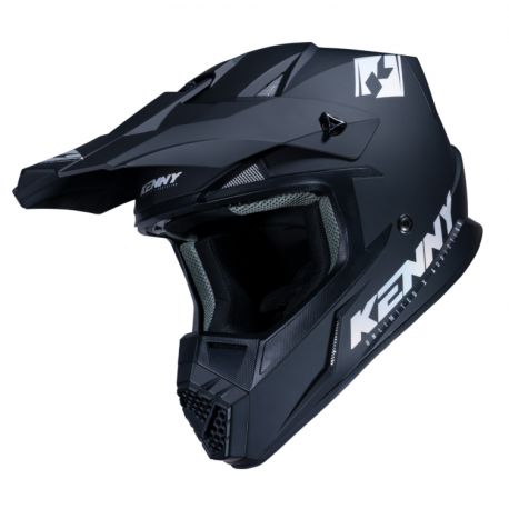 Casque Kenny Track Solid Matt Black Holographic