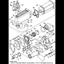 EXHAUST 1 pour Yamaha 1995 WaveRunner WAVE RUNNER VXR 650 (WRB650T) 1995