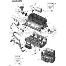 01- Engine Block 1 pour Seadoo 2014 RXT 260 & RS, 2014