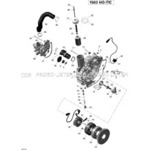 03- PTO Cover And Magneto pour Seadoo 2014 RXT 260 & RS, 2014