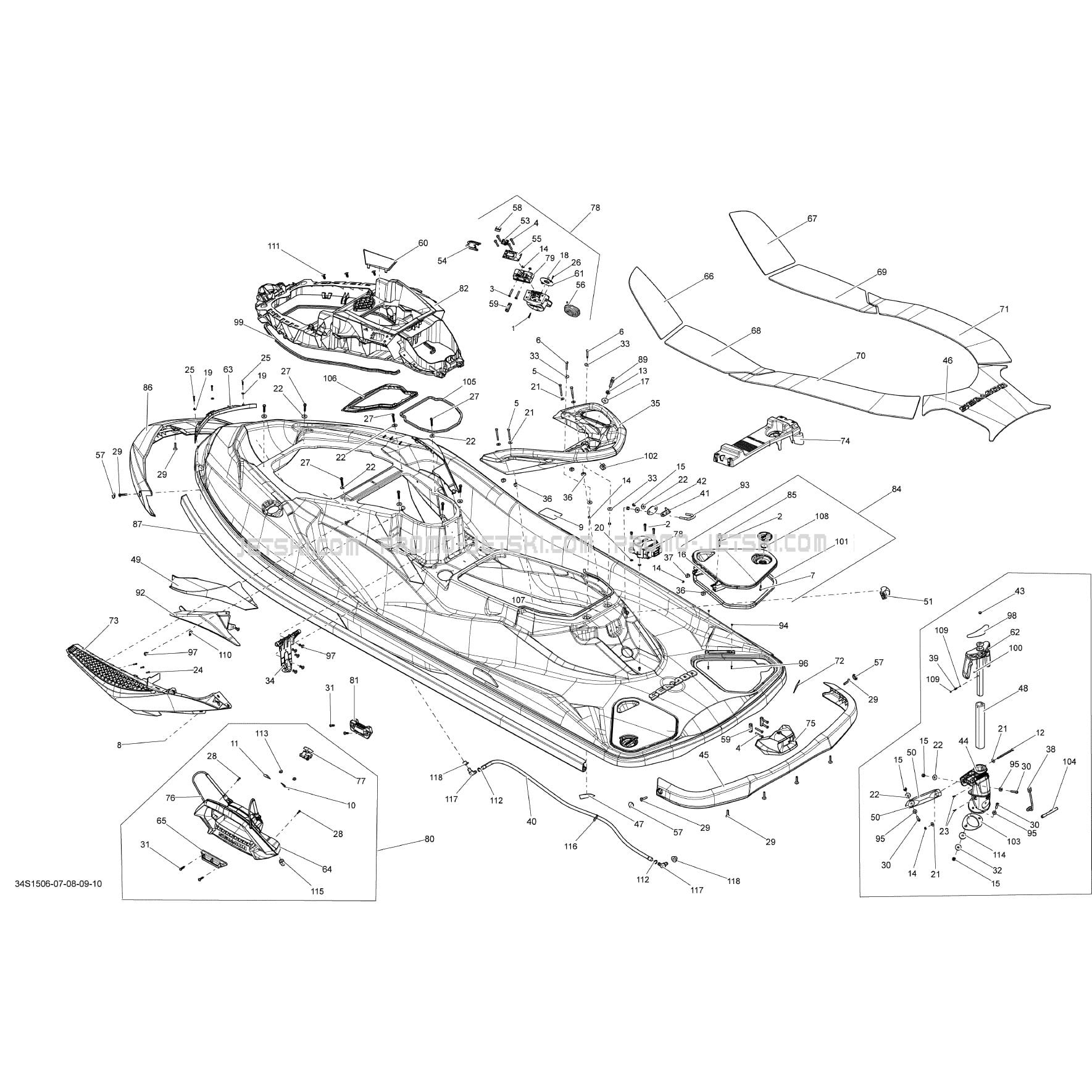 09 Body 34S1507 pour JetSki Seadoo GTX 155 2022 2022 