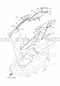 ENGINE HATCH 3 pour Yamaha 2021 VX1050C-W