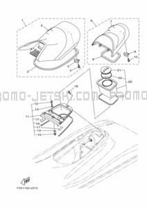 SEAT & UNDER LOCKER pour Yamaha 2021 WaveRunner FB1800A