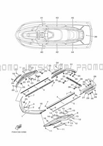 GUNWALE & MAT pour Yamaha 2021 WaveRunner FB1800