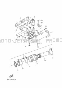 EXHAUST 1 pour Yamaha 2021 WaveRunner FC1800B