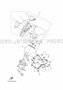 STEERING 3 pour Yamaha 2021 WaveRunner FC1800B