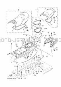 SEAT & UNDER LOCKER pour Yamaha 2021 GP1800B-W