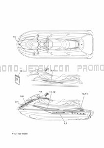 GRAPHICS pour Yamaha 2021 WaveRunner GP1800B-W