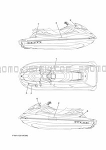 IMPORTANT LABELS pour Yamaha 2021 GP1800B-W