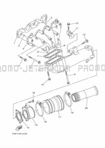 EXHAUST 1 pour Yamaha 2021 WaveRunner GP1800D-W