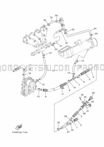 EXHAUST 2 pour Yamaha 2021 WaveRunner GP1800D-W