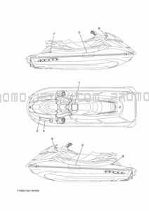 IMPORTANT LABELS pour Yamaha 2021 WaveRunner GP1800D-W