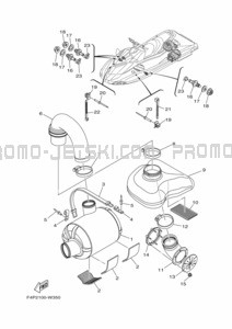 EXHAUST 3 pour Yamaha 2021 WaveRunner GP1800C-W