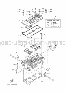 CYLINDRE pour Yamaha 2022 WaveRunner EX1050B-X