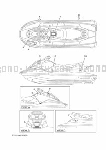 IMPORTANT LABELS pour Yamaha 2022 EX1050B-X