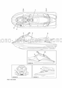 IMPORTANT LABELS pour Yamaha 2022 JB1050-X