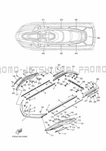 GUNWALE & MAT pour Yamaha 2022 WaveRunner FX1800F-X