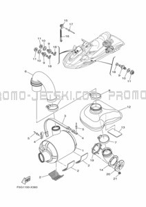 EXHAUST 3 pour Yamaha 2022 WaveRunner FX1800B-X