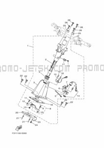 STEERING 2 pour Yamaha 2023 WaveRunner EX1050C-Y