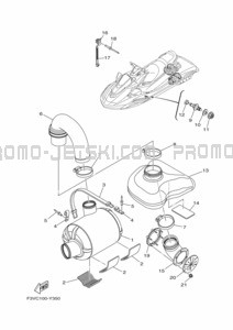 EXHAUST 3 pour Yamaha 2023 FX1800H-Y