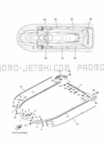 GUNWALE & MAT pour Yamaha 2023 WaveRunner GP1800B-Y