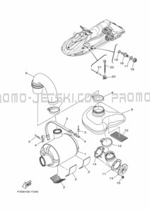 EXHAUST 3 pour Yamaha 2023 VX1800B