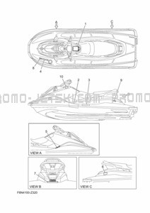 IMPORTANT LABELS pour Yamaha 2024 WaveRunner EX1050C-A