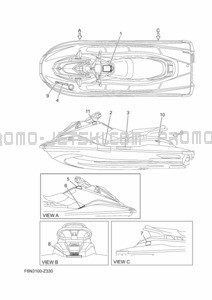 IMPORTANT LABELS pour Yamaha 2024 EX1050B-A