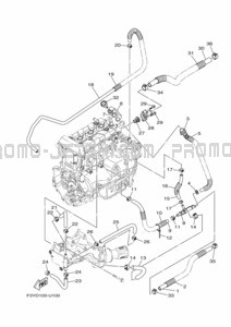 EXHAUST 2 pour Yamaha 2024 WaveRunner JB1050-A