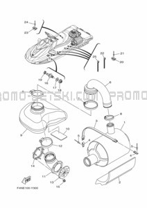 EXHAUST 3 pour Yamaha 2024 WaveRunner VX1050C-A