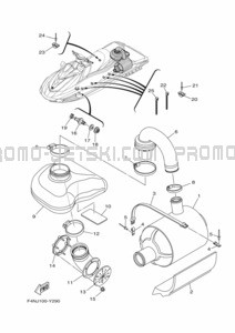 EXHAUST 3 pour Yamaha 2024 WaveRunner VX1050G-A