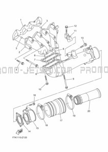 EXHAUST 1 pour Yamaha 2024 WaveRunner FX1900A