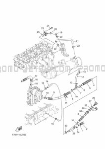 EXHAUST 2 pour Yamaha 2024 FX1900A