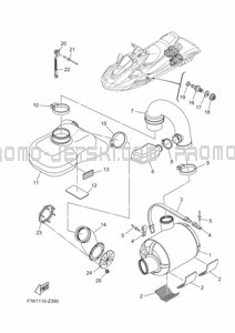 EXHAUST 3 pour Yamaha 2024 WaveRunner FX1900A