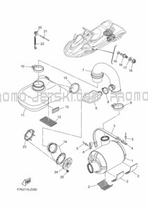 EXHAUST 3 pour Yamaha 2024 FX1900C