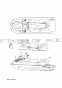 GRAPHICS pour Yamaha 2024 WaveRunner GP1800A-A