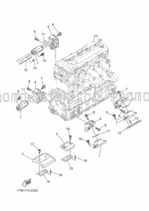 ENGINE MOUNT pour Yamaha 2024 VX1900C-A