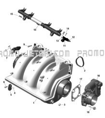 ROTAX - Air Intake Manifold And Throttle Body pour Seadoo 2023 GTI 130