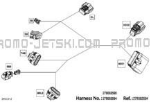 Electric - Steering Wiring Harness - 278003595 - Package Convenience pour Seadoo 2023 SPARK 90 - 2UP