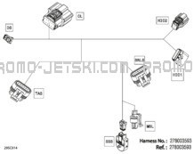 Electric - Steering Wiring Harness - 278003593 pour Seadoo 2023 SPARK TRIXX - 3UP