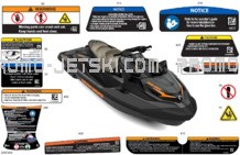 Body - Warning Decals pour Seadoo 2023 WAKE PRO 230