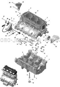 ROTAX - Crankcase pour Seadoo 2024 GTI 130 - 38RB - STD package - Bright White