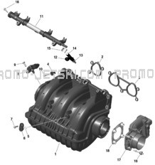 ROTAX - Air Intake Manifold And Throttle Body pour Seadoo 2024 GTI 130 SE - 29RH - SE package - Ice Metal - Audio