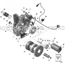 ROTAX - Magneto and Electric Starter pour Seadoo 2024 GTI 170 SE - 30RB - SE package - Teal Blue Metalic