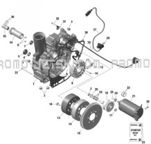 ROTAX - Magneto and Electric Starter pour Seadoo 2024 GTI 170 SE - 30RH - SE package - Ice Metal - Audio