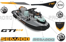 Body - Decals pour Seadoo 2024 GTI 170 SE - 30RH - SE package - Ice Metal - Audio