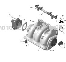 ROTAX - Air Intake Manifold And Throttle Body pour Seadoo 2024 GTR 230 - 36RD - STD package - Eclipse Black - Audio